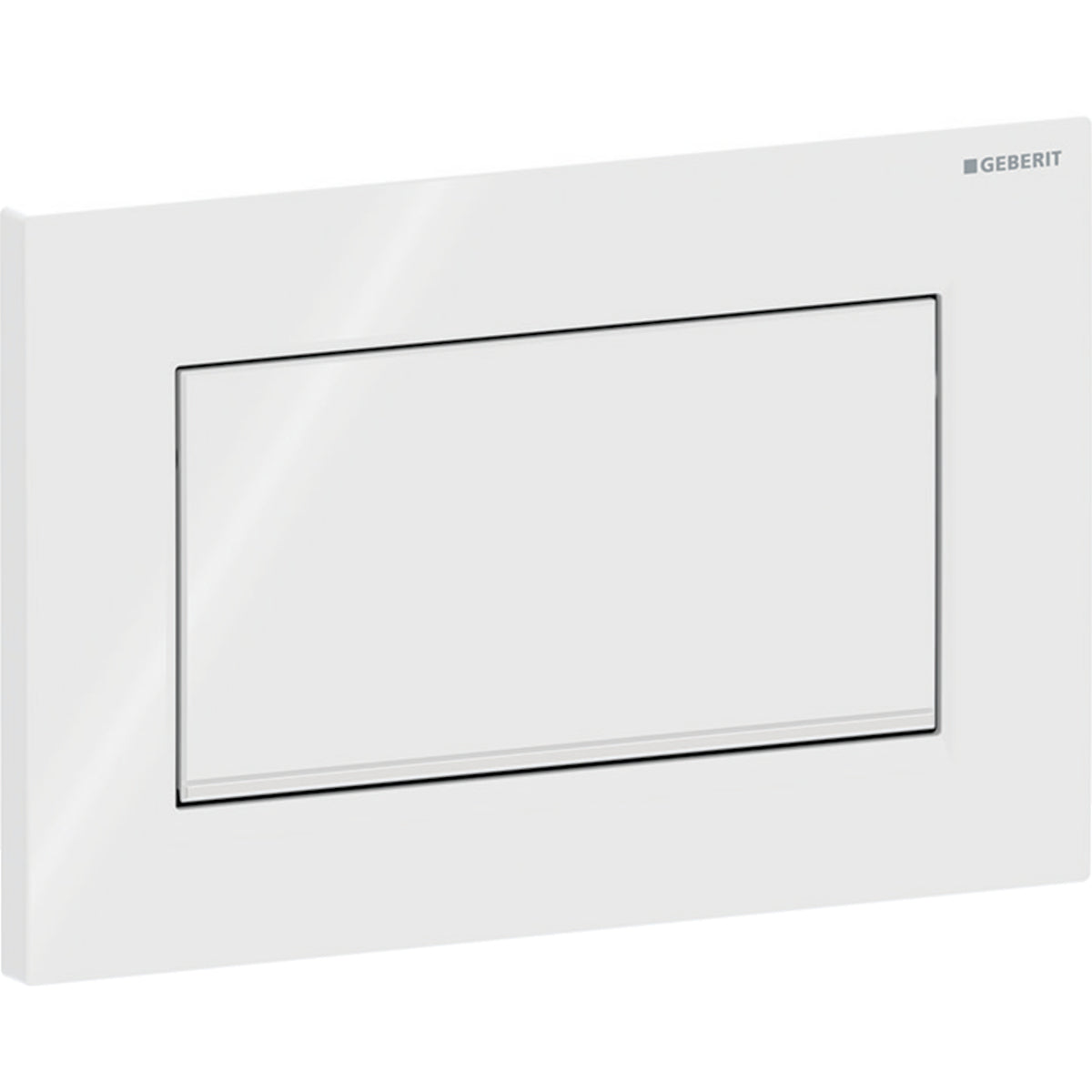 Geberit Sigma10 Betätigungsplatte, eckig, Spül-Stopp-Spülung, verschraubbar (weiß glänzend/chrom glänzend)