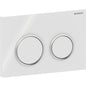 Geberit Omega20 Betätigungsplatte, rund, 2-Mengen-Spülung (weiß glänzend/chrom glänzend)
