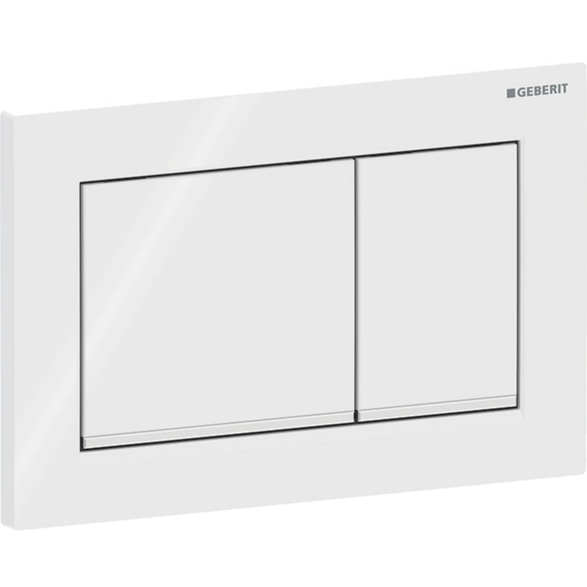 Geberit Omega20 Betätigungsplatte, eckig, 2-Mengen-Spülung (weiß glänzend/chrom glänzend)