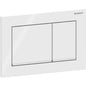 Geberit Omega20 Betätigungsplatte, eckig, 2-Mengen-Spülung (weiß glänzend/chrom glänzend)