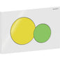 Geberit Sigma01 Betätigungsplatte, rund, 2-Mengen-Spülung, für Bambini WC (weiß glänzend/verkehrsgelb glänzend/gelbgrün glänzend)