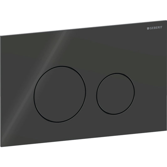 Geberit Sigma40 Betätigungsplatte, rund, 2-Mengen-Spülung, Glas (schwarz)