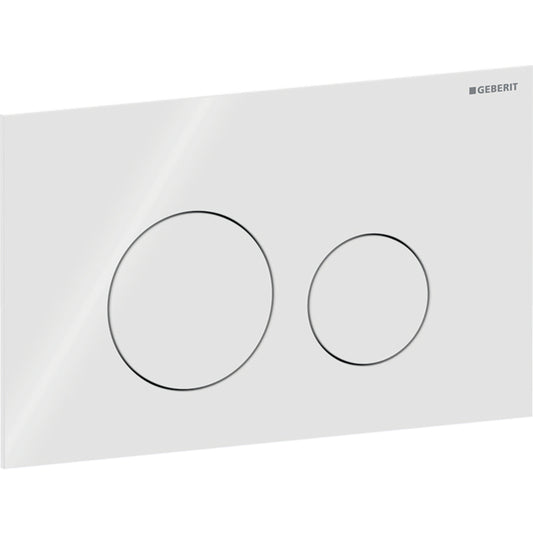 Geberit Sigma40 Betätigungsplatte, rund, 2-Mengen-Spülung, Glas (weiß)