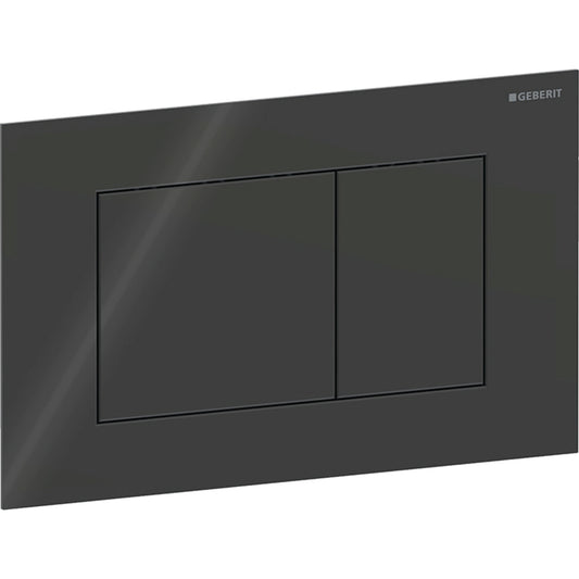 Geberit Sigma40 Betätigungsplatte, eckig, 2-Mengen-Spülung, Glas (schwarz)