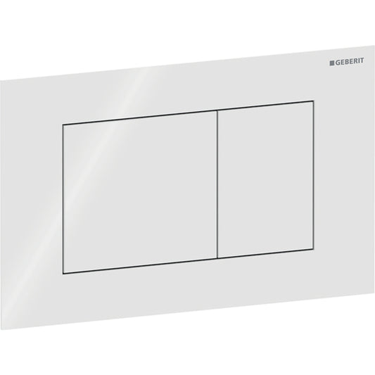 Geberit Sigma40 Betätigungsplatte, eckig, 2-Mengen-Spülung, Glas (weiß)
