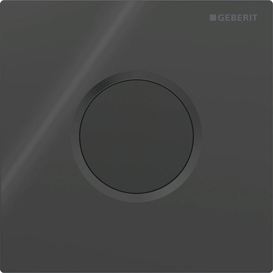 Geberit Urinalsteuerung mit elektronischer Spülauslösung, Netzbetrieb, Typ 01 Abdeckplatte, rund (schwarz glänzend)