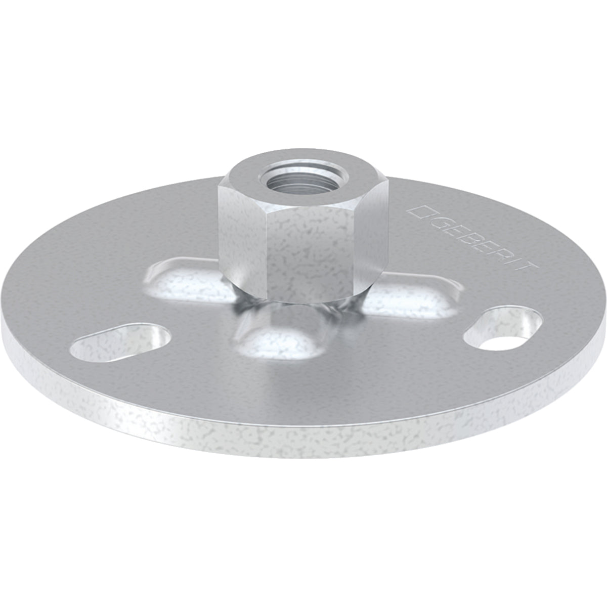 Geberit Grundplatte rund, Dreiloch, mit Gewindemuffe M10 (verzinkt)