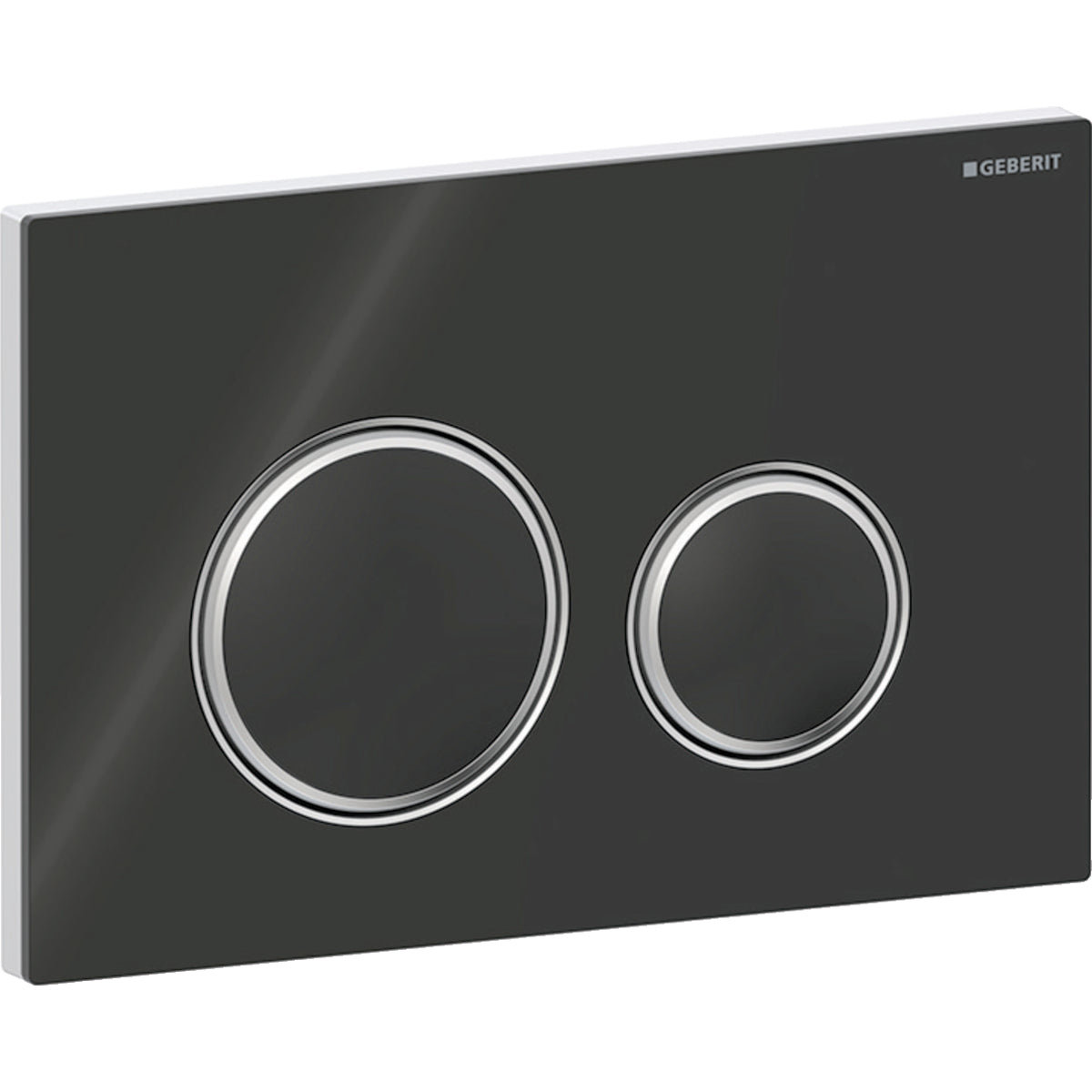 Geberit Sigma50 Betätigungsplatte, rund, 2-Mengen-Spülung (chrom glänzend/schwarz Glas)