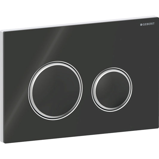 Geberit Sigma50 Betätigungsplatte, rund, 2-Mengen-Spülung (chrom glänzend/schwarz Glas)