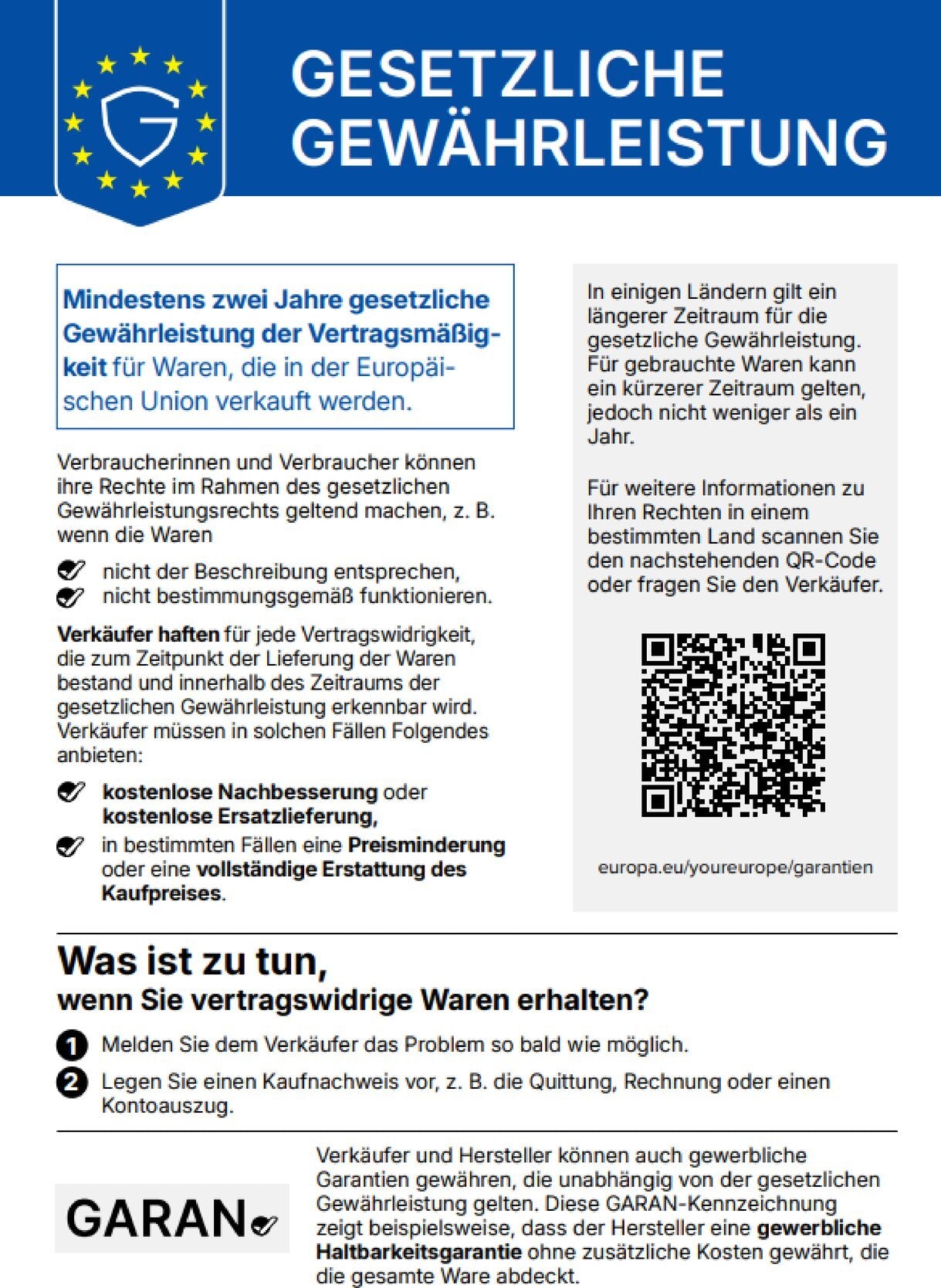 Gewährleistungslabel