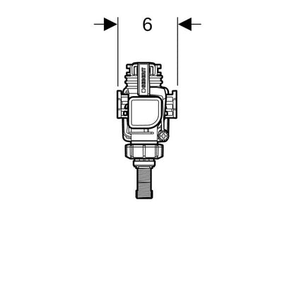 Geberit Typ 383 Füllventil, Anschluss seitlich 3/8", Nippel aus Messing, für Unterputz-Spülkasten