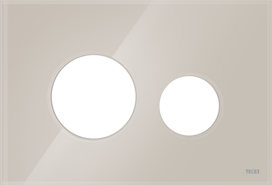 TECEloop Blende für WC-Betätigungsplatte (Glas lichtbeige glänzend)