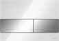 TECEsquare WC-Betätigungsplatte Glas, Zweimengentechnik (Glas weiß glänzend, Tasten Chrom glänzend)