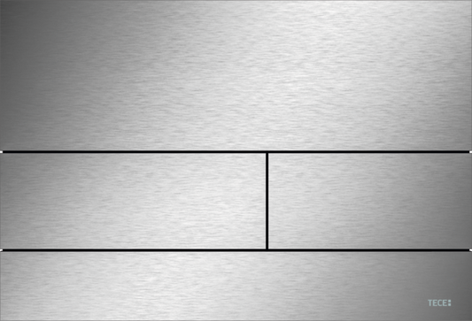TECEsquare II Metall WC-Betätigungsplatte für Zweimengentechnik (Edelstahl gebürstet, mit Anti-Fingerprint)