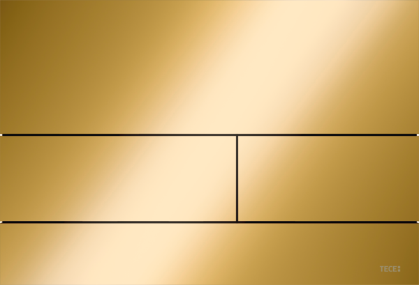 TECEsquare II WC-Betätigungsplatte Metall mit farbiger Oberfläche für Zweimengentechnik (Gold Optik glänzend)